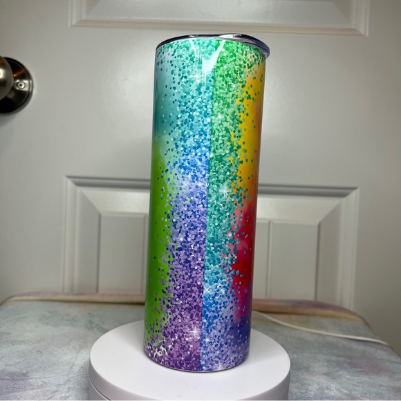 Hello Kitty tie dye glitter 20 oz skinny Tumbler - Picture 8 of 8